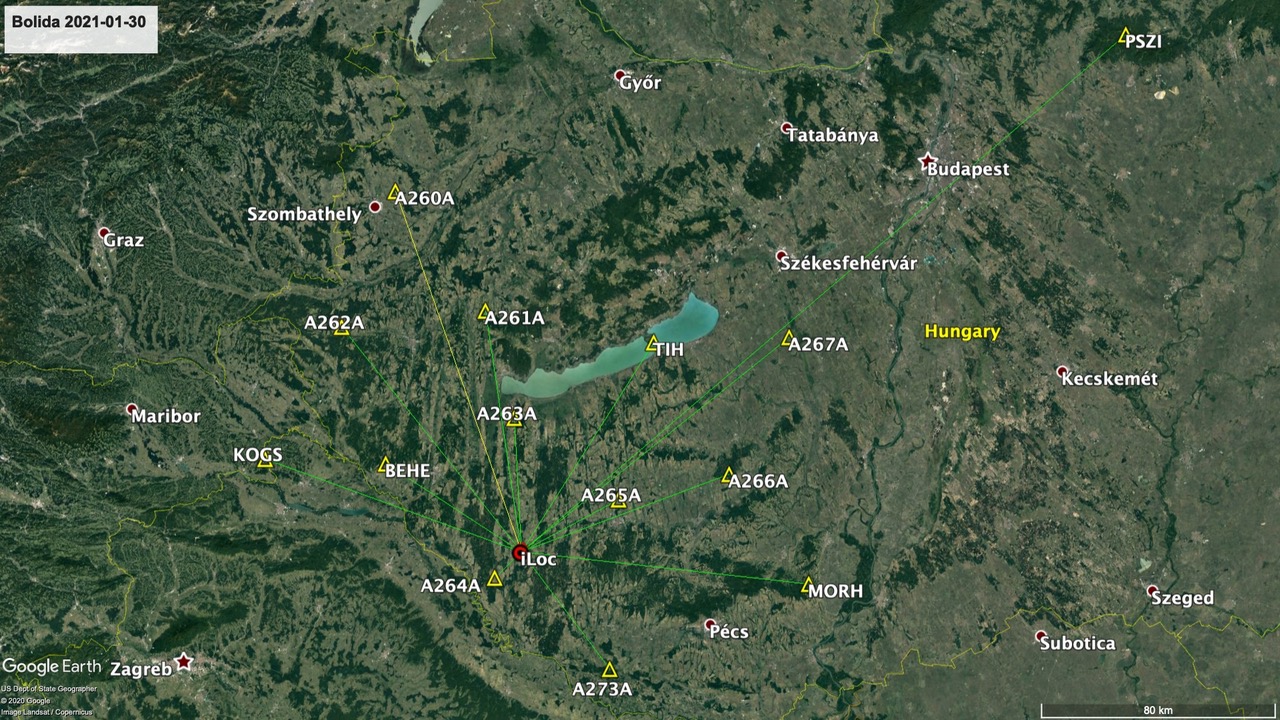 A térképen piros kör jelöli a robbanás hozzávetőleges helyét.